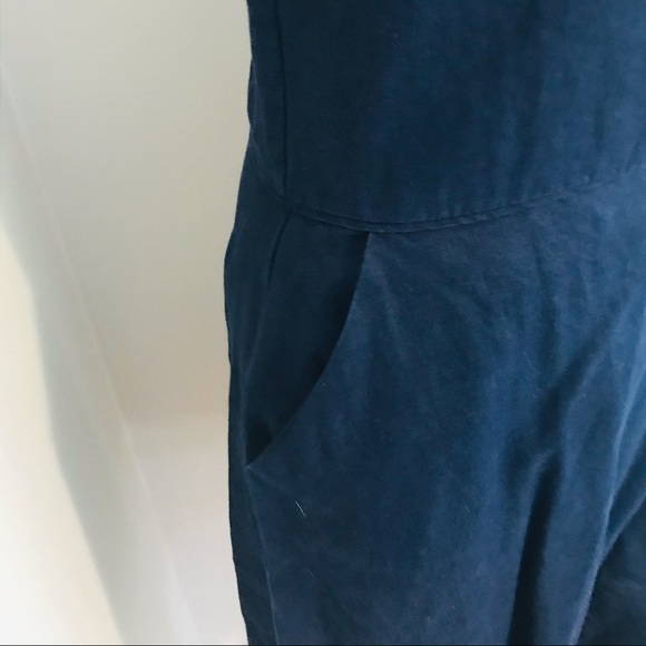 GAP Linen Dress navy lined, a-line, knee length, 8 tall 8T - Picture 4 of 7